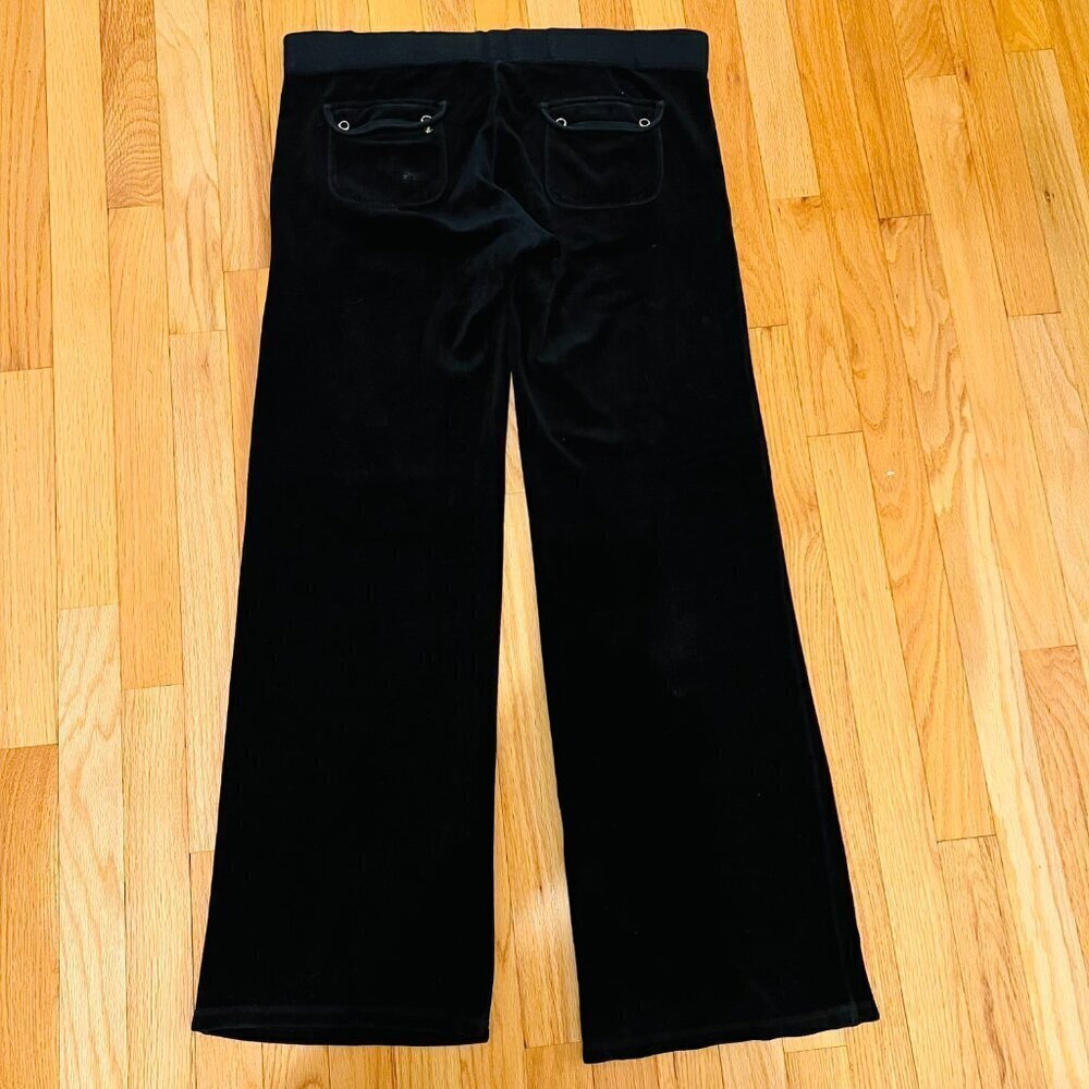 Vintage Y2k Juicy Couture Tracksuit Black Velour Pants - Picture 9 of 16